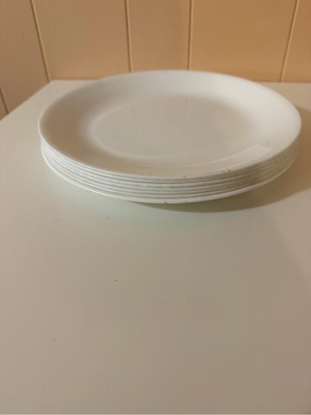Corelle Vitrelle Winter Frost White 10.25" Dinner Plates, Set of 7